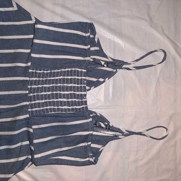 Striped Blue and White Button-Down Dress - Picture 7 of 8